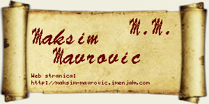 Maksim Mavrović vizit kartica